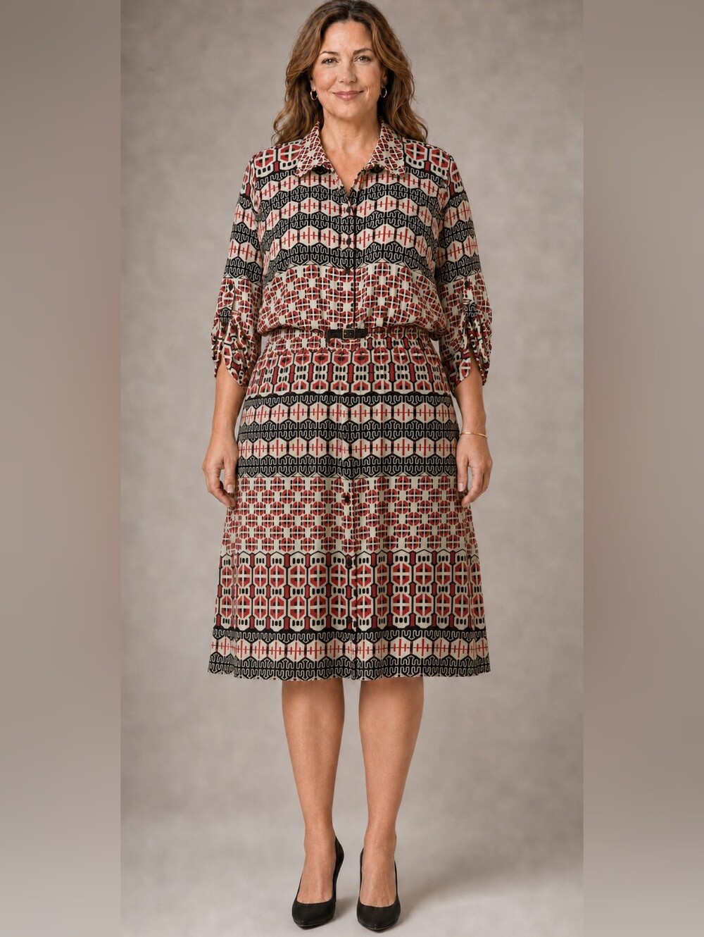 Calvin Klein Belted Shirt Dress - lightweight, wrinkle-free, great for travel!